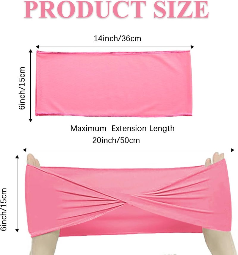 Fbewom Pink Chair Sashes Bows 50 Pcs Spandex Chair Bands Ties Without Buckle Decorations for Wedding Birthday Party Events Ceremony - Image 2